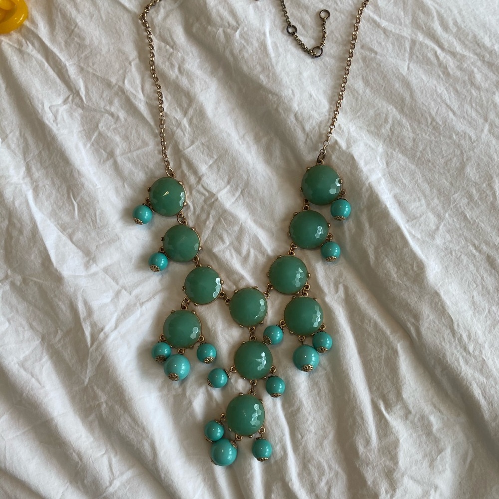 JCrew bubble necklace in turquoise color